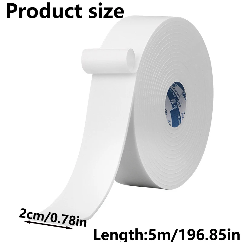 Strong Adhesive Double-Sided Foam Tape White Buffer Door And Window Seal Fixed Carpet Wall Decoration Installation Car Interior