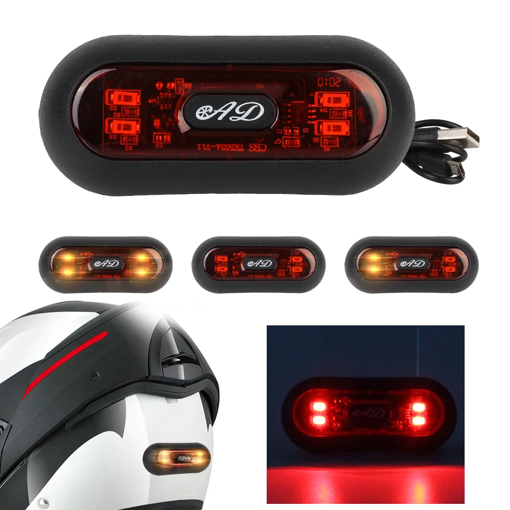 

Waterproof Motorcycle Helmet LED Light Signal Light Motorbike Safety Helmet Rechargeable Blinker Cycling Warning Lights