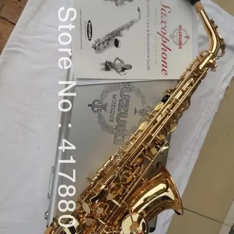 

SUZUKI Students Alto Saxophone Eb Tune E Flat Musical Instrument Gold Lacquer Surface High Quality Brass Sax
