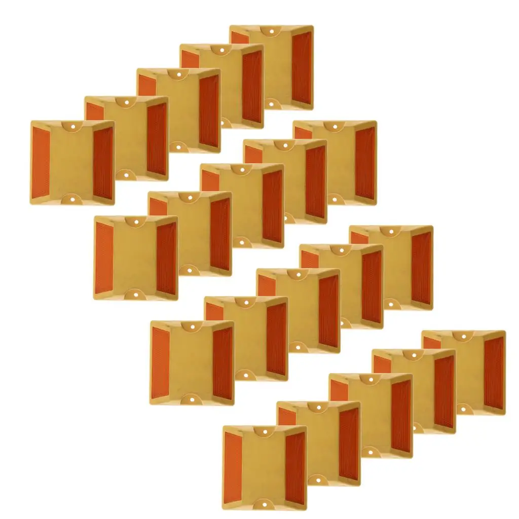 (20er-Pack) Kommerzielle reflektierende Straßenpflastermarker (Gelb)