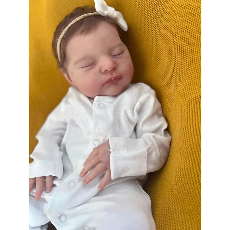 19inch Reborn Newborn Baby Doll Laura Handmade 3D Make-up Skin Tone Collectible Art Doll Muñecas Bebe Reborn Dolls para niñas