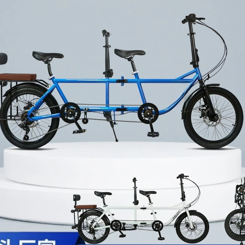 

Family upright implementation of variable speed, father, son, mother and son two or three people ride sightseeing double folding