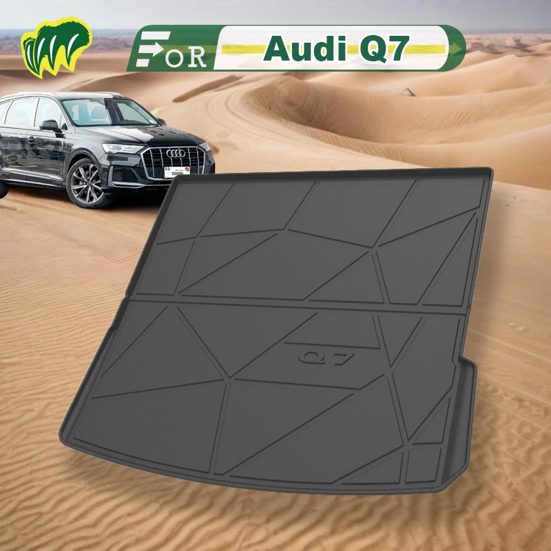 

For Audi Q7 08 09 10 21 22 2006-2023 Custom Fit Car Trunk Mat All Season Black Cargo Mat 3D Shaped Laser Measured Trunk Liners