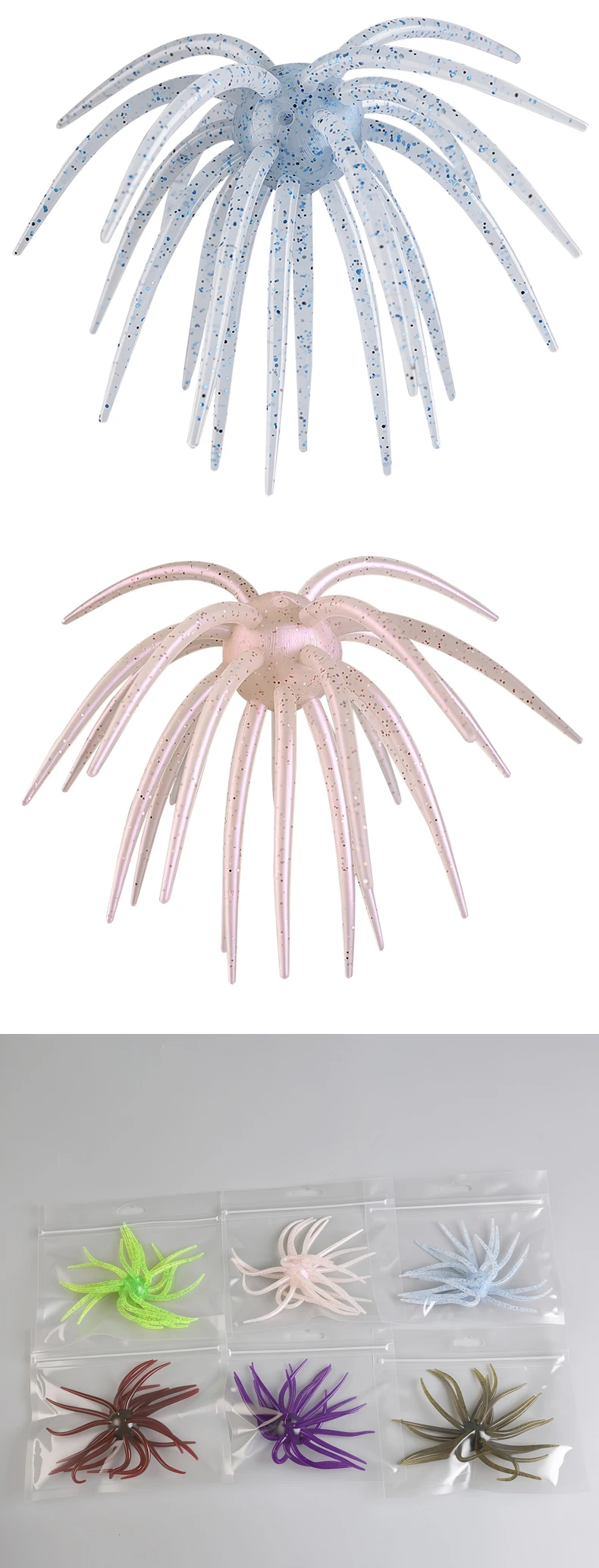 TAIYU 13cm Coike Urchin Weichköder, langlebiger Elastomer-Köder mit Tentakeln für Raubfische, Silikonköder, künstlicher Wurmköder – Detail 12