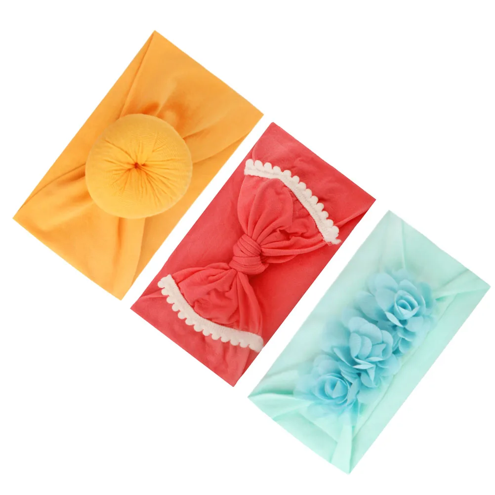 

3 Pcs Hair Band Set Kids Elastic Headband Girl Ribbon Headdress Soft Comfortable Wear Photography Prop Toddler