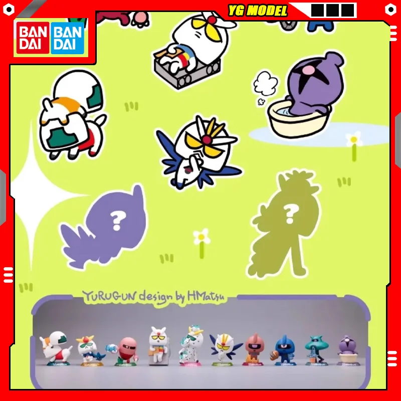 

Bandai Gundam YuRuGun Action Figures ZAKU Char's GM DOM SAZABI Strike Freedom EX CASHAPON Q-version Doll Second Round Original