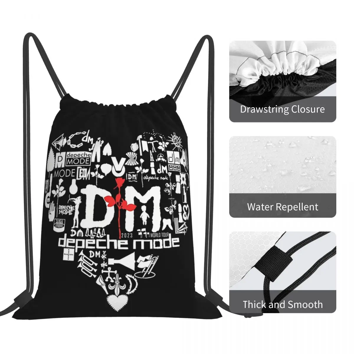 ワールドツアーメメントクラシックミュージシャンバンド 2024 バックパックポータブル巾着バッグ雑貨バッグブックバッグ男性女性学生