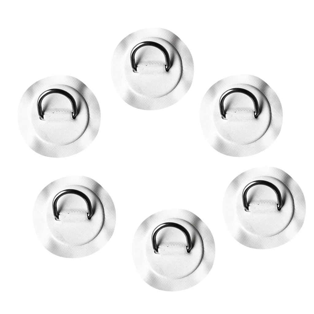 6Pieces 316 Stainless Steel D-ring Pad/Patch for PVC Inflatable Boat Kayak