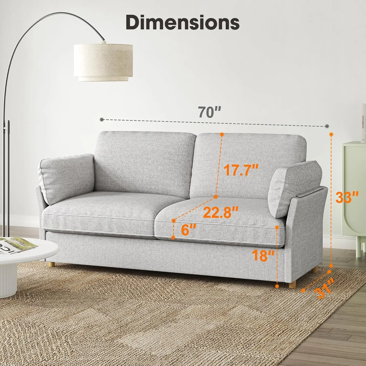 Vesgantti Loveseat Sofa Couch, 70