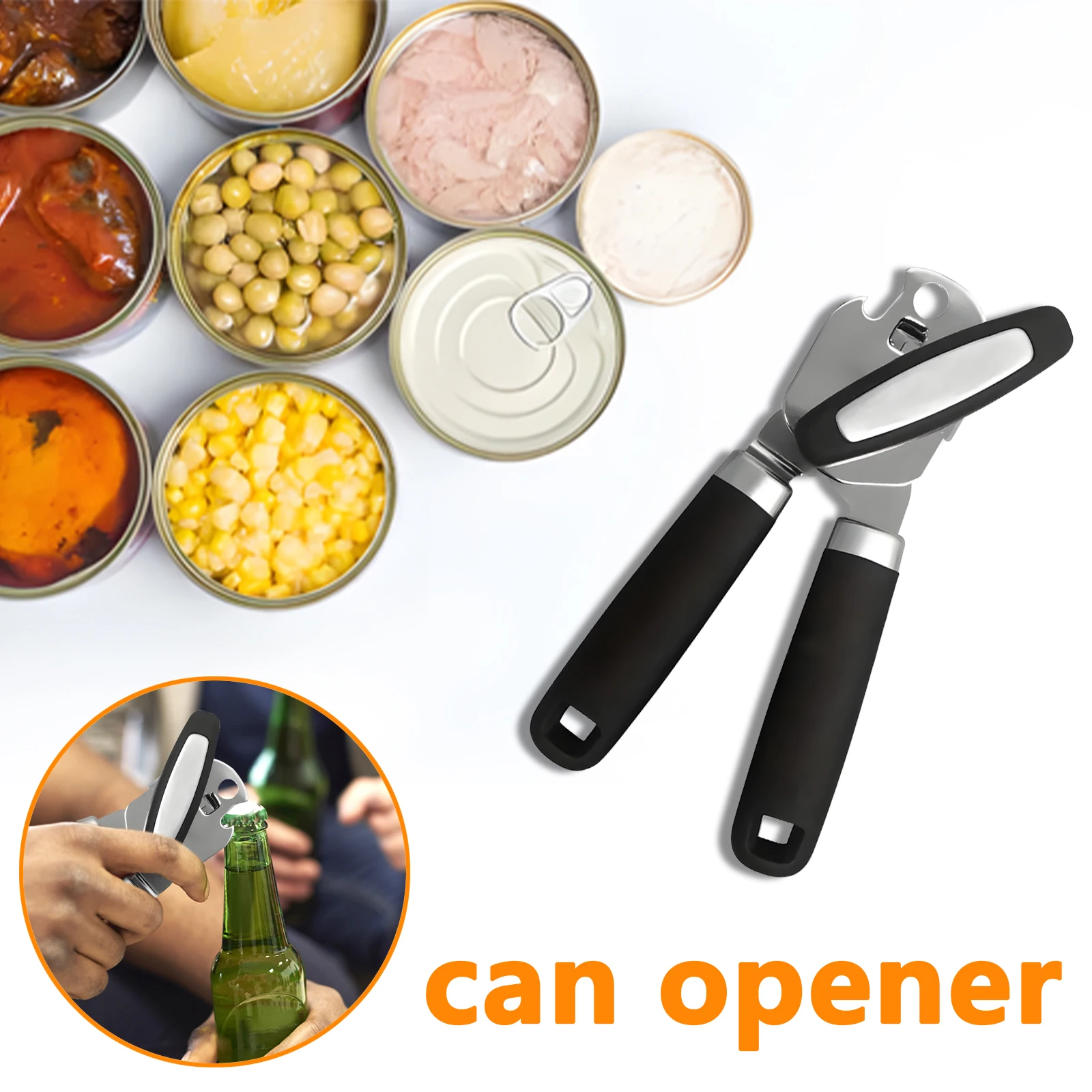 Stainless Steel Can Opener Multifunctional Professional Can Manual Cans Opener Beer Grip Bottle Openers Home Kitchen Gadgets