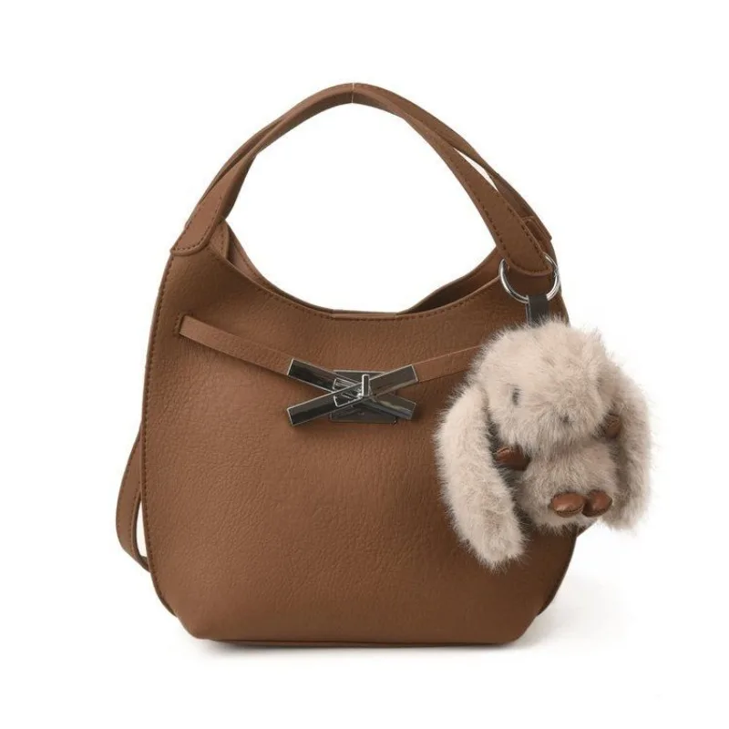 

This Year's Popular Bag Bucket Bag Women's New High-end Retro Work Hand Carry Autumn Shoulder Messenger Bag Exquisite and Simple