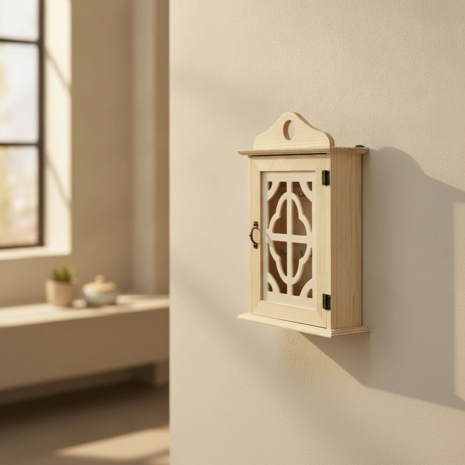 natural-wood-wall-mounted-key-storage-box-practical-key-organizer-with-hanging-hooks-and-storage-compartment-rustic-stylish