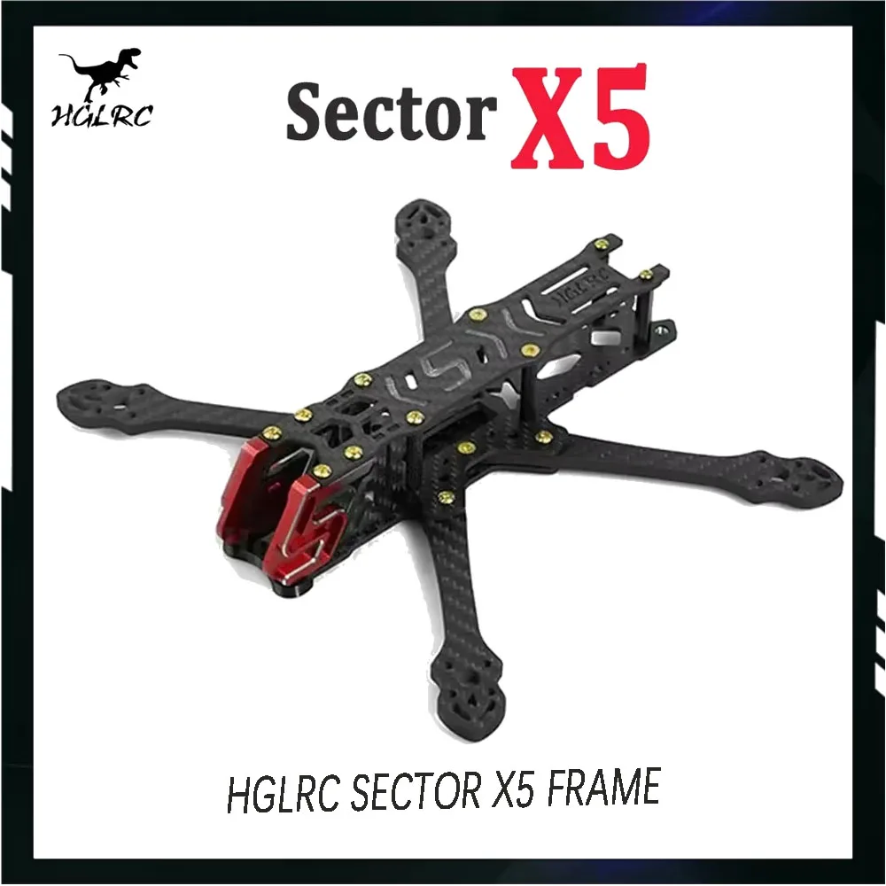 

HGLRC Sector X5 FR 5 inch 210mm Carbon Fiber Quadcopter Frame CNC Compatible T5045C Propeller For FPV Freestyle Quadcopter Drone