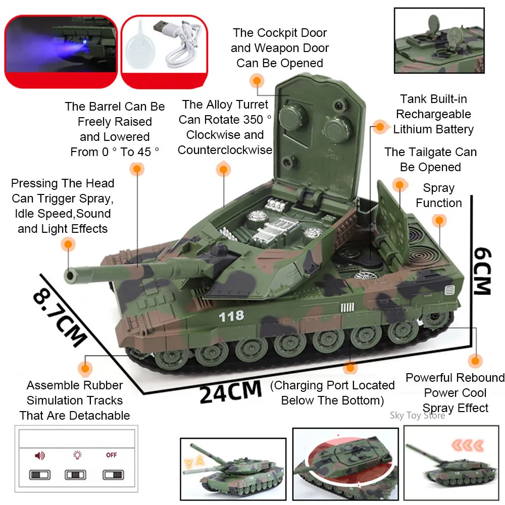 1:32 レオパルド2 タイガー装甲戦車 T-90 M4 中合金モデル おもちゃ ダイキャストカー サウンドライトスプレー プルバック 子供の誕生日プレゼント