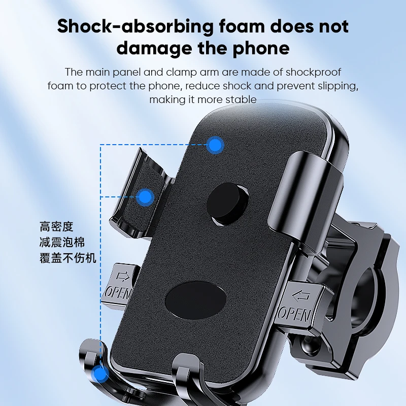 Открытый держатель для электрического велосипеда, противоударная навигация для езды, держатель для телефона на мотоцикле с питанием от аккумулятора