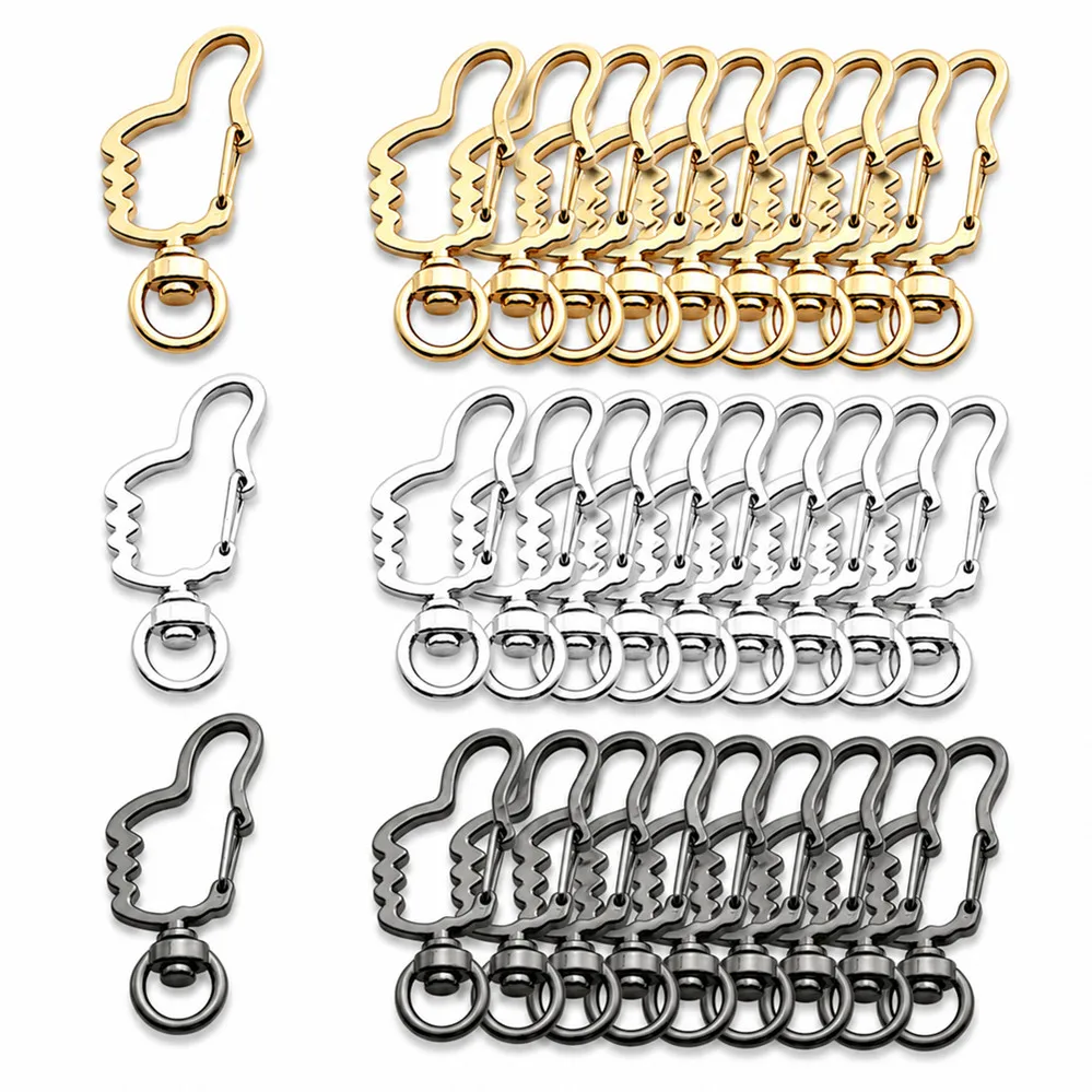 5/50/100Pcs Pet Dog Buckles Connector Openable Metal Sping Clasp Thumb Ring Carabiner Keychain Bag DIY Jewelry Findings