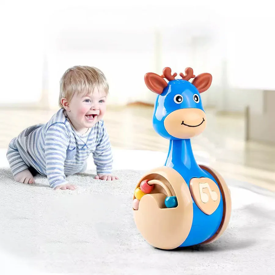 Sliding deer tumbler baby sooth puzzle early education 0-3 years old infants learn crawling children toys wholesale