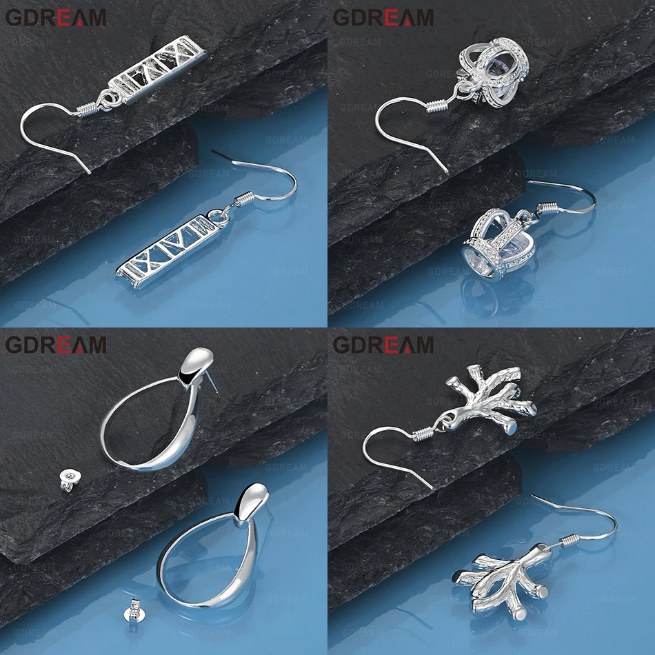 

GDREAM 925 Sterling Silver Crown Zircon Earrings Light Luxury Simple Women'S Accessories Party Jewelry
