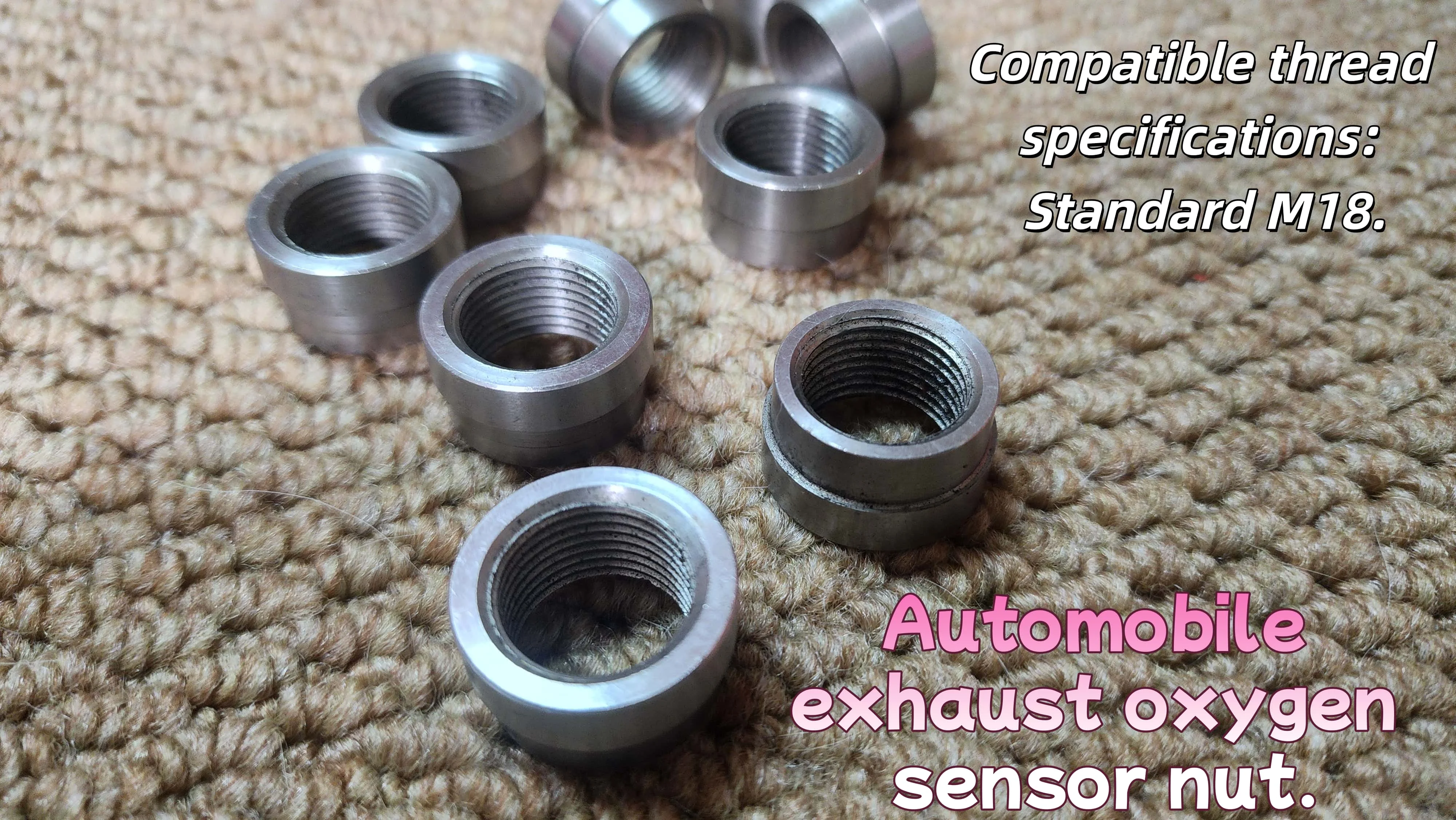 

Automobile exhaust oxygen sensor nut.Compatible thread specifications: Standard M18.
