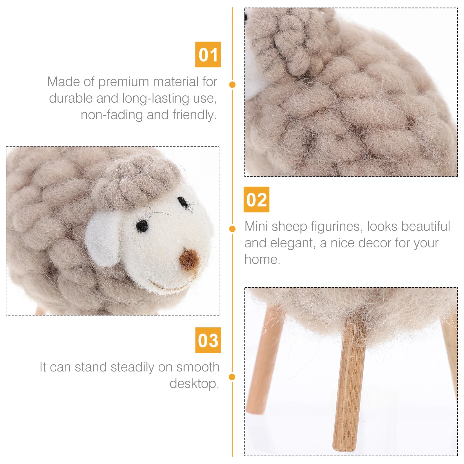 ورأى الصوف الإبداعي الأغنام عيد الميلاد الحلي الصغيرة سطح المكتب ورأى الأغنام الديكور لعيد ميلاد ديكور المنزل زينة عيد الميلاد #4