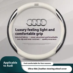 Car Carbon Fiber Leather Non-slip Ventilate Steering Wheel Cover For Audi TT A3 A4 A5 A6 A7 A8 S3 S4 S5 RS3 RS4 RS5 Q3 Q5 Q7 Q8