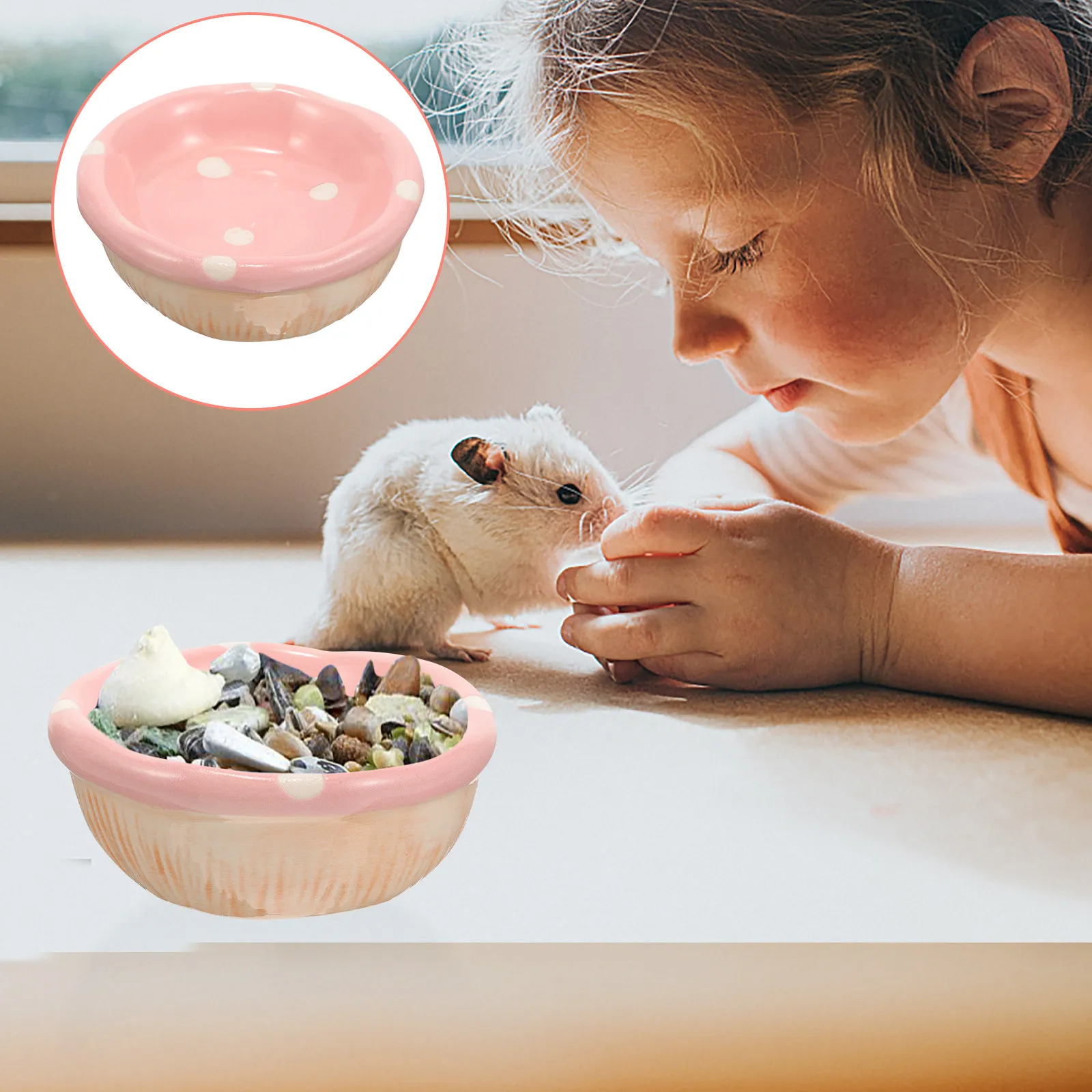Ceramic Hamster Food Bowl Small Animal Feeding Dish Compact Design Safe Non Toxic Easy Wash Smooth Surface for Chinchilla Rat