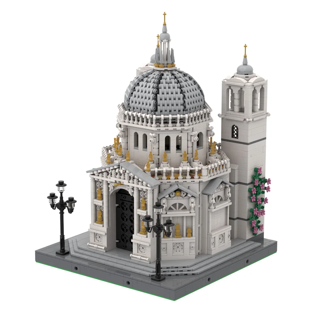 

MOC Italian Basilica di Santa Maria Della Palace, набор строительных блоков, средневековый замок, храмовая архитектура, кирпичная игрушка, подарок для детей