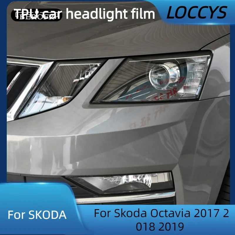 

For Skoda Octavia 2017 2018 2019 Car Headlight Tint Black Protective Film Protection Transparent TPU Stickers Accessories