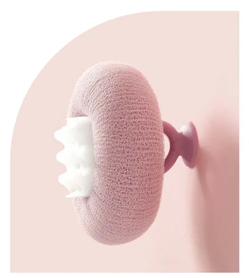 Round Sunflower Shower Ball Super Soft Massage Bath Ball with Suction Cup Brush Bath Towel Mud Sponge Bathroom Accessories