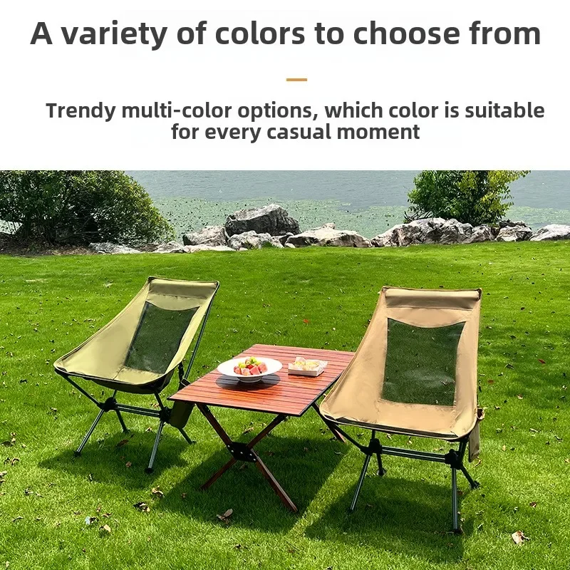 Camping Portable Space Chair Parallel Bar Aluminum Alloy Camping Moon Chair Back Chair Outdoor Fishing Chairs New