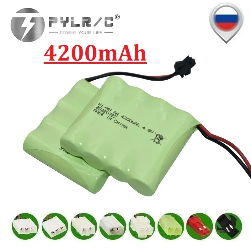 4200Mah 4.8V AA Ni-MH แบตเตอรี่แบบชาร์จไฟได้สำหรับของเล่น RC ถังหุ่นยนต์หุ่นยนต์รถไฟหุ่นยนต์4.8V 3500Mah AA ด้วย SM/JST/EL-2P/Tamiya