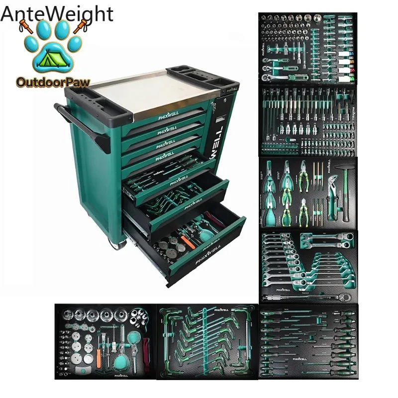 Hot-selling heavy-duty metal iron 7-drawer wheeled tool cart tool cabinet with tools