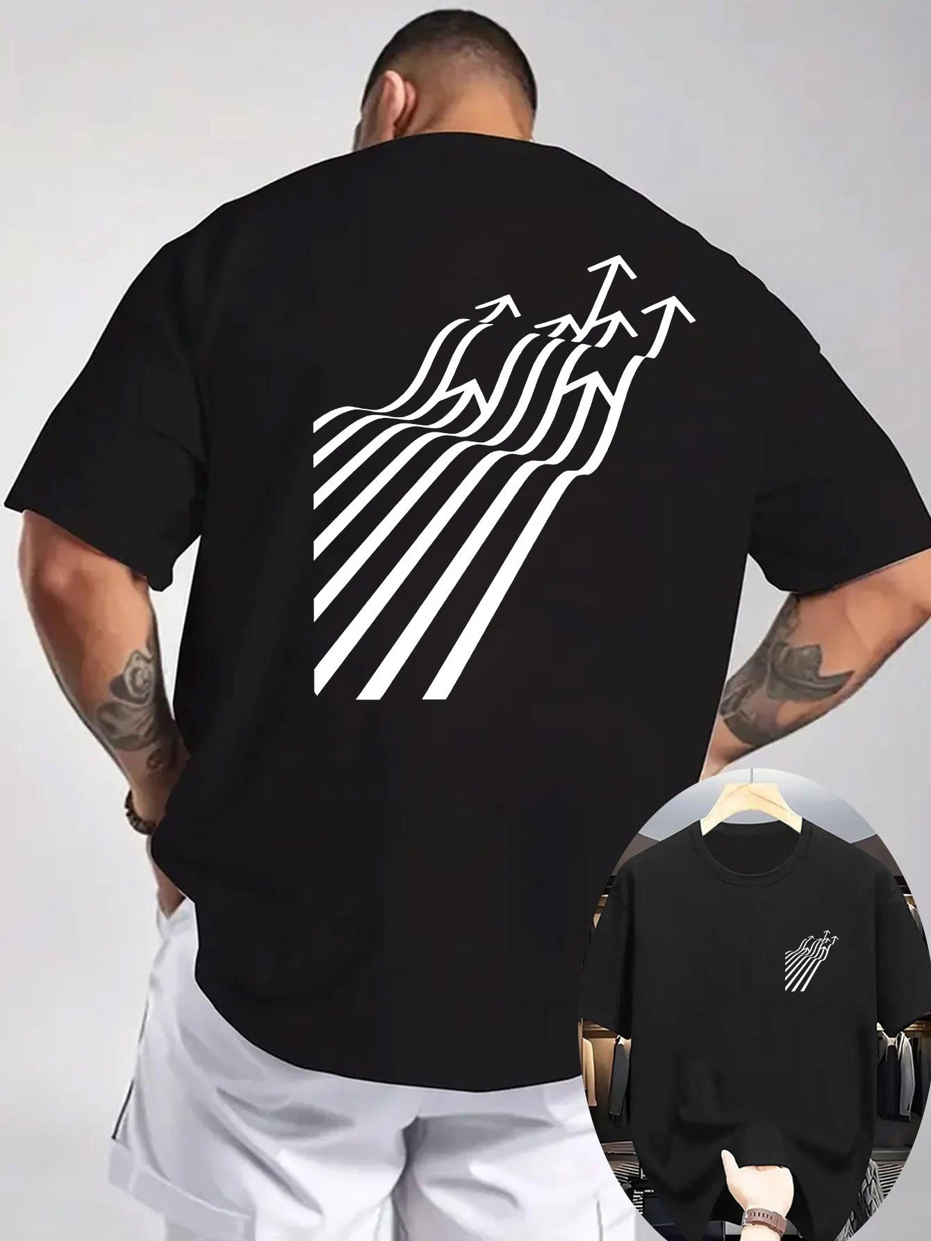 

High-quality Men's Summer New Thick Pure Cotton T-shirt, with Printed Design, Stylish, Breathable, and Sweat-absorbing
