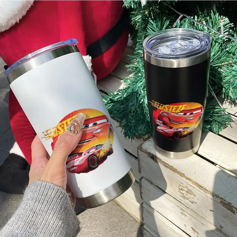 Lightning McQueen 304 stainless steel coffee cup ins style thermos cup student niche high-looking ceramic water cup wholesale