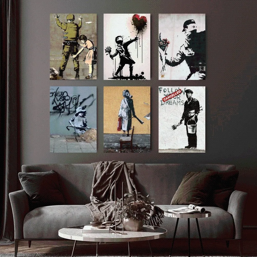 Graffiti Artist banksy Poster Home Office study Wall Bedroom Living Room Kitchen Decoration Painting