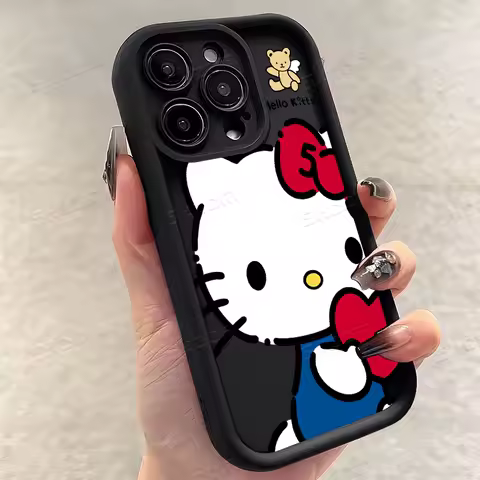 Lovely Probe Hello Kitty Phone Case for Samsung Galaxy S24 S25 S23 Ultra S22 S21 Plus S20 FE A15 A35 A54 A55 5G Silicone Cover
