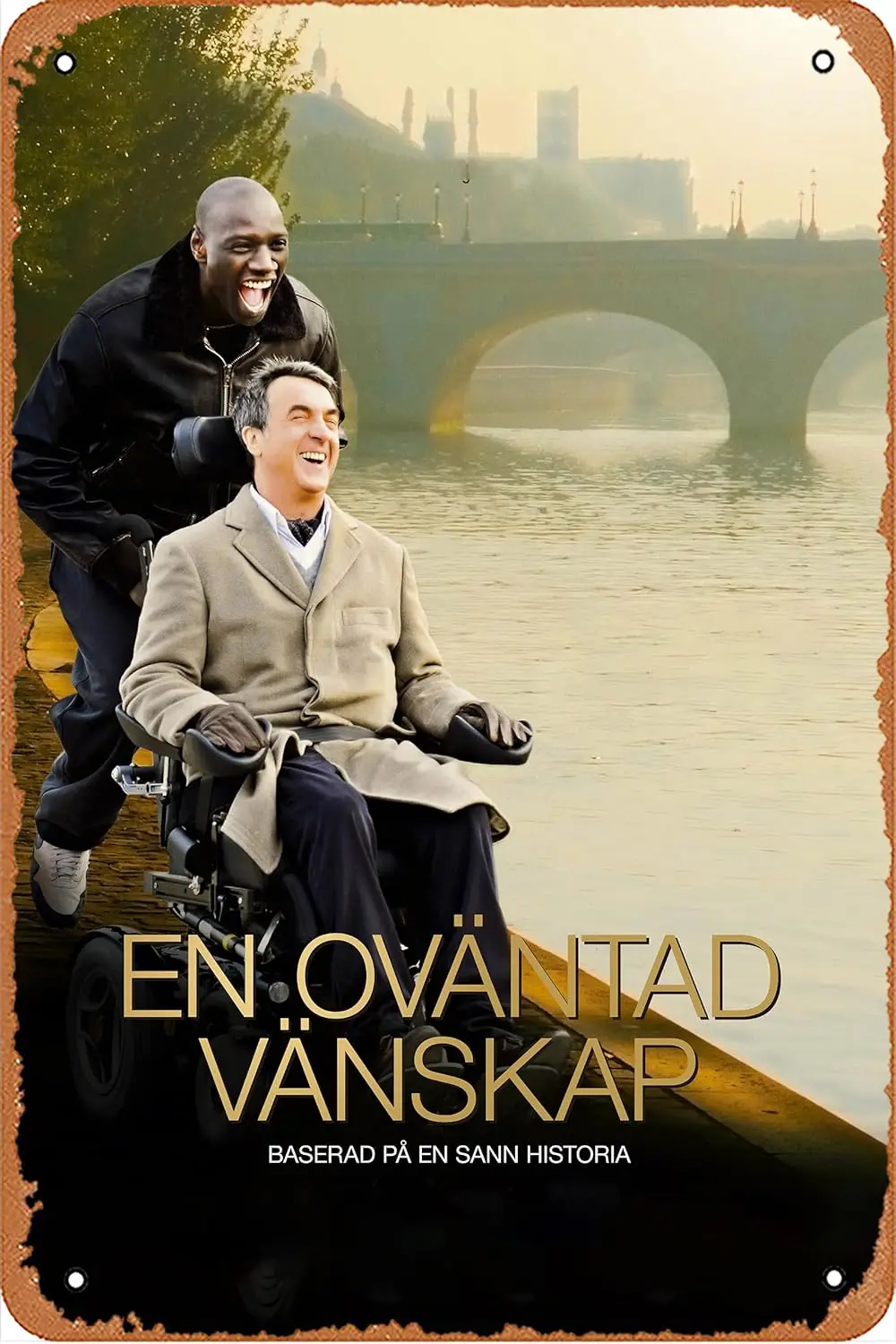Póster de la película Los Intouchables, cartel de metal para pared, placa metálica, letrero metálico retro vintage de 8 x 12 pulgadas