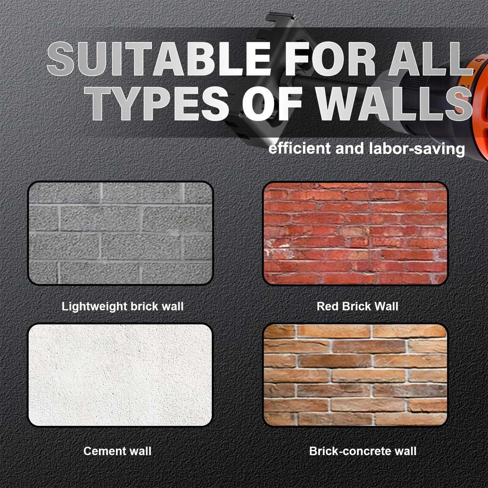 قاطع ثقب مربع لتزيين المنزل وتركيب مقبس حائط كهربائي سريع الجدار ثقب مربع لكمة للطوب والخرسانة