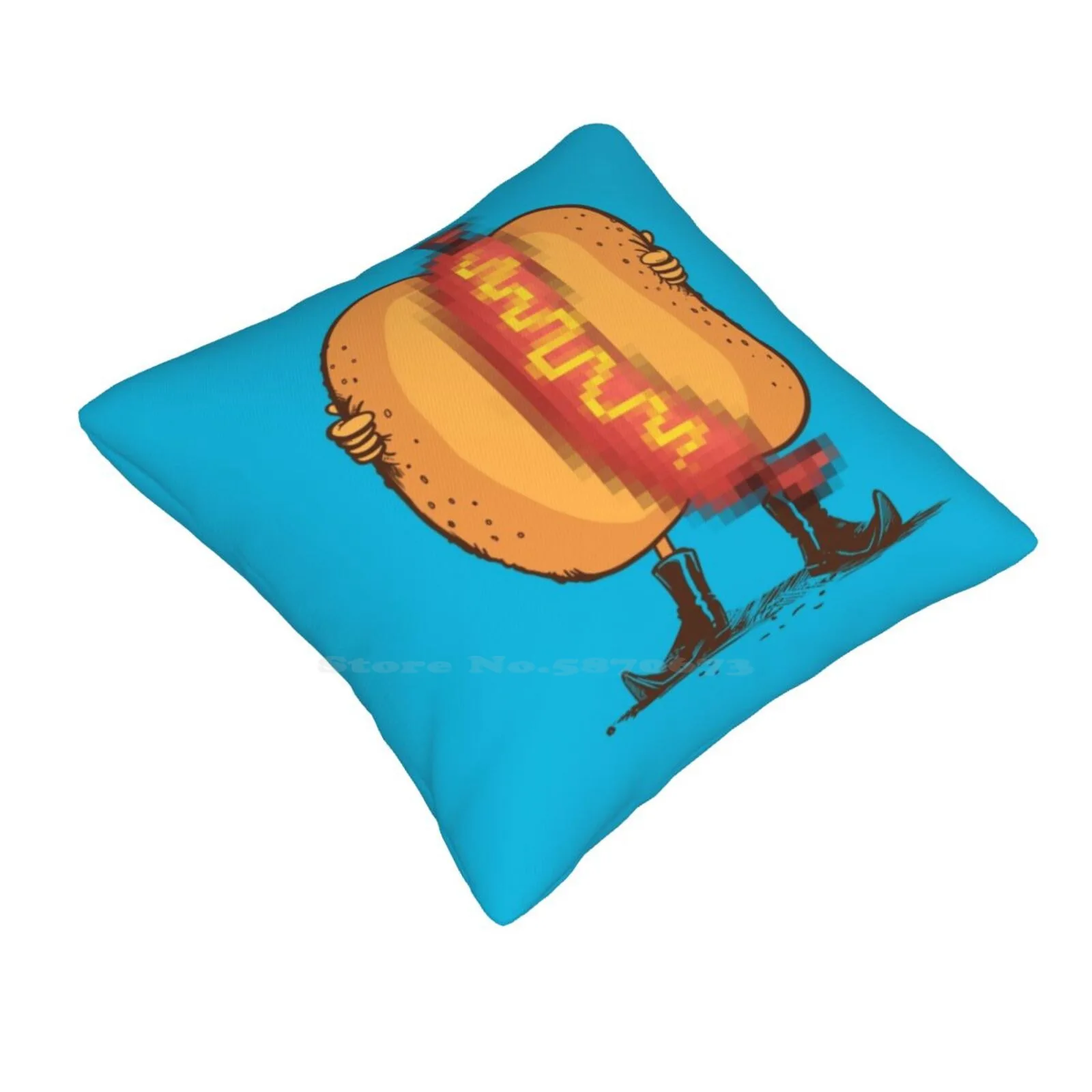 Flash Food Pillows Case Bedroom Home Decoration Tasty Happy Fast Food Silly Humor Flasher Hot Dog