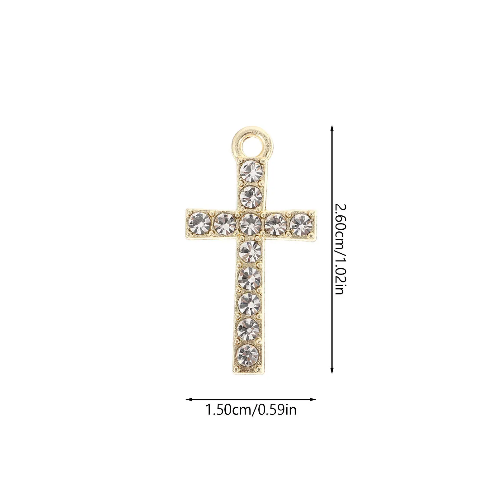 10Pcs DIY Alloy Cross Pendants Bracelet Accessories Wrist Chain Decors Religious Jewelry Making Supplies Smooth Surface Safe