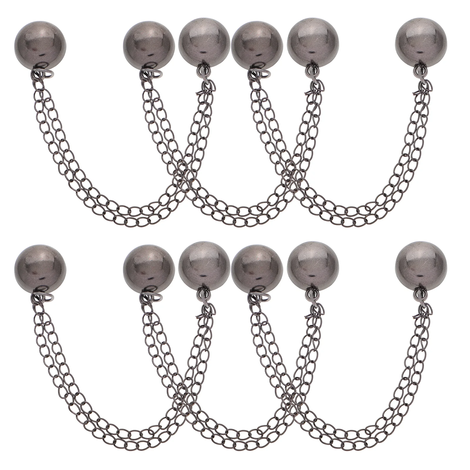 6 Pcs Magnetic Snap Mouth Closing Device Clothes Clips Multi Function Clothing Megenic Apparel Magnets with Chain Shirt