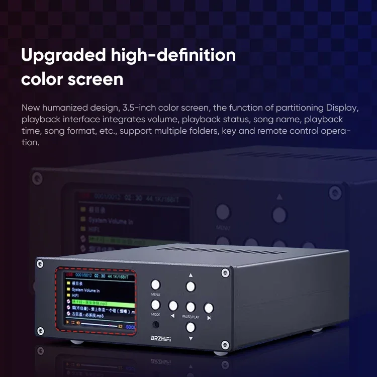 BRZHIFI Remote Control Dual Core ES9038Q2M COAX RCA XLR USB DSD DAC Lossless Audio Hifi Digital CD Player