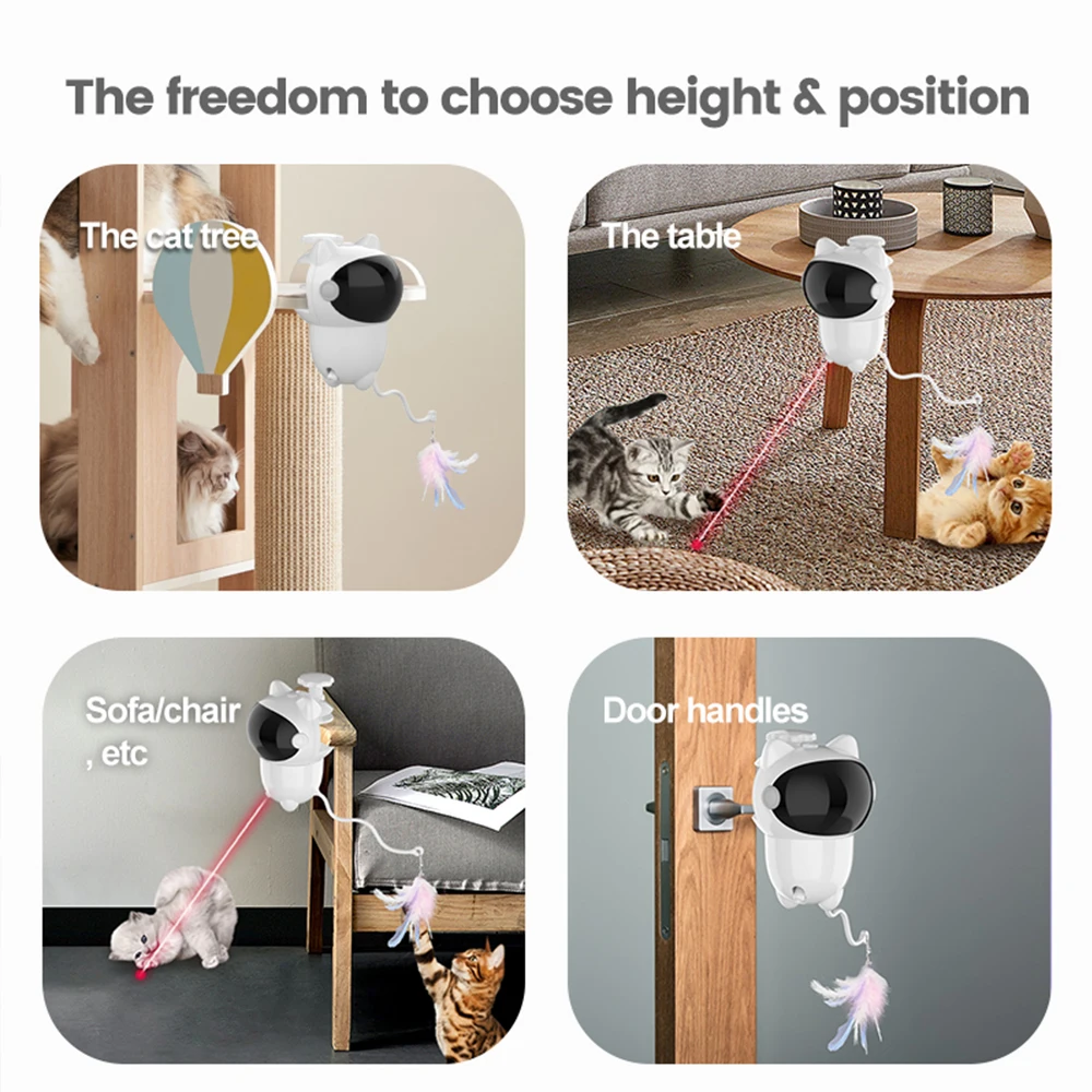 360° Rotation Automatic Cat Toys Interactive Smart Teasing Pet LED Laser Indoor Cat Toy Accessories Electronic Cat Toy