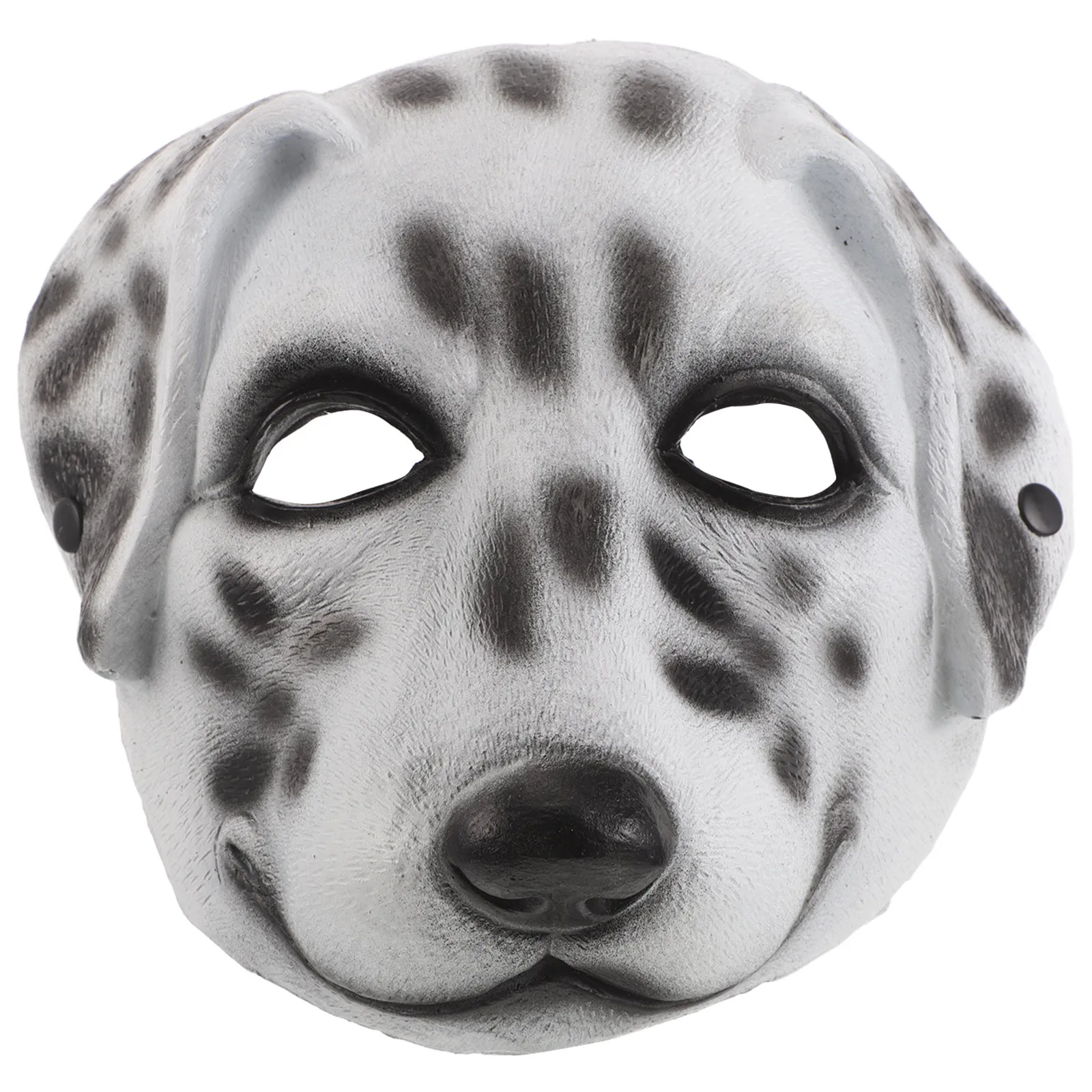 Funny Dalmatian Dog Mask, Realistic Half Face PU Animal Mask for Halloween, Cosplay, Costume Masquerade Party Dress Up Role Play