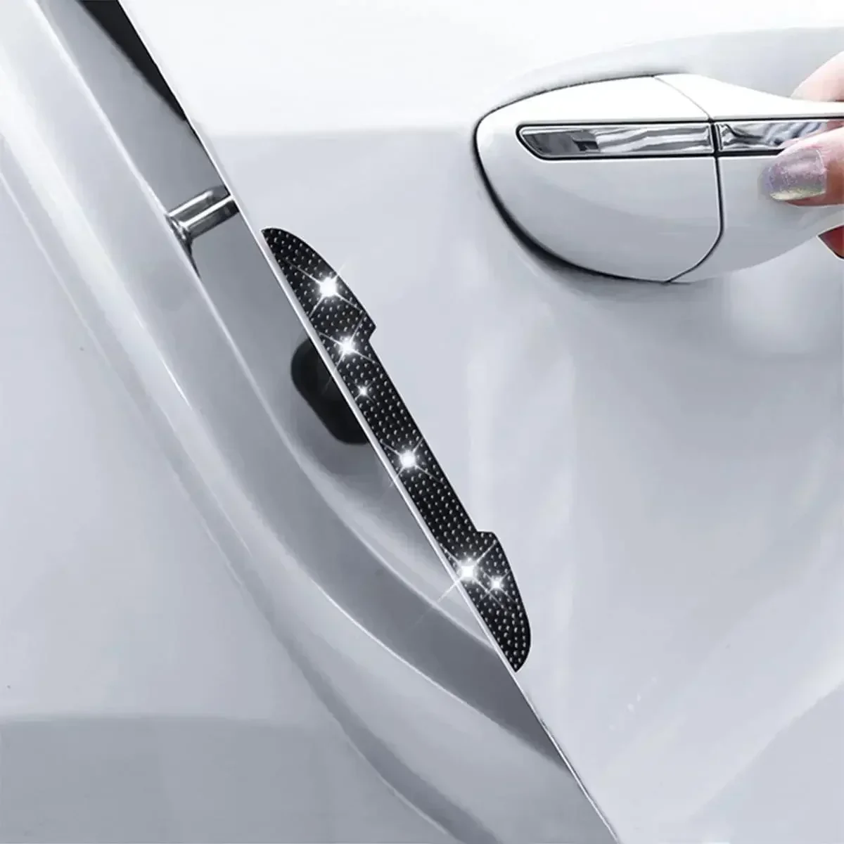 2/4PCS Diamond Car Rear View Mirror Sticker Universal Handle Car Rearview Mirror Door Edge Protector Bling Decoration Decals view 5