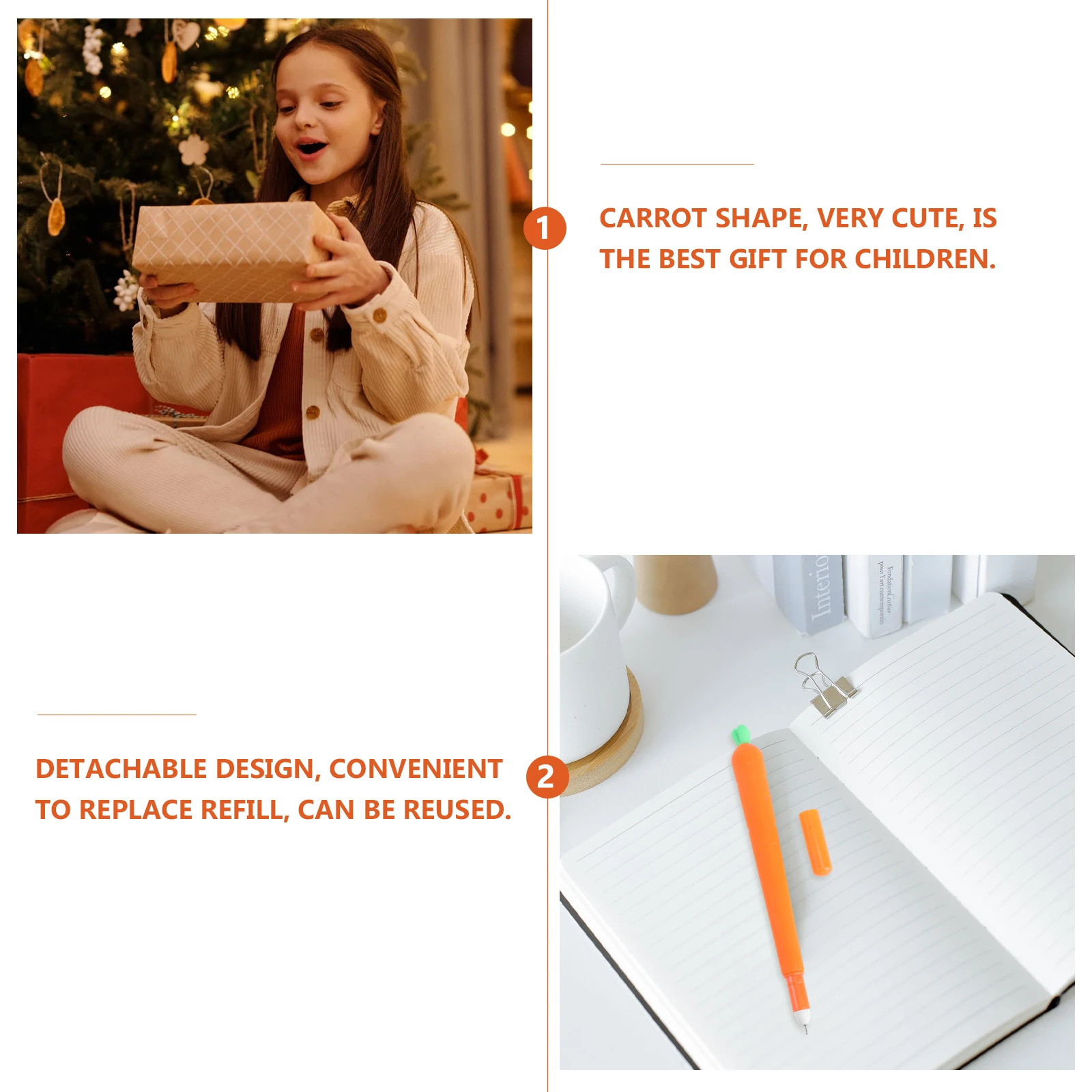 

Carrot Gel Silicone Pen For Kids Detachable Refill 0.5Mm Smooth Writing Cute Pens Cartoon Pens School Office