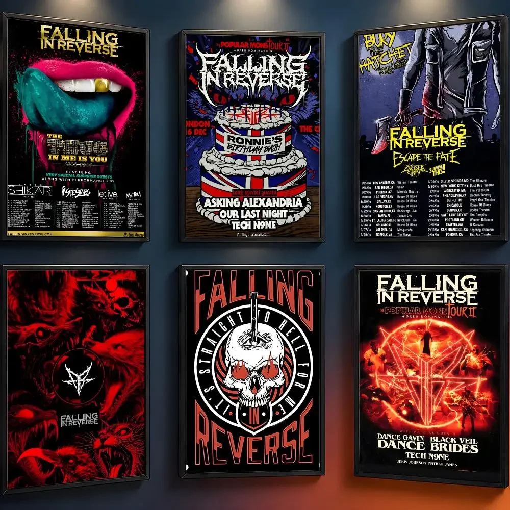 Band Falling in Reverse FIR Ronnie Radke Poster Wall Art PP Waterproof HD Self Adhesive Modern Home Decor Living Room Apartment