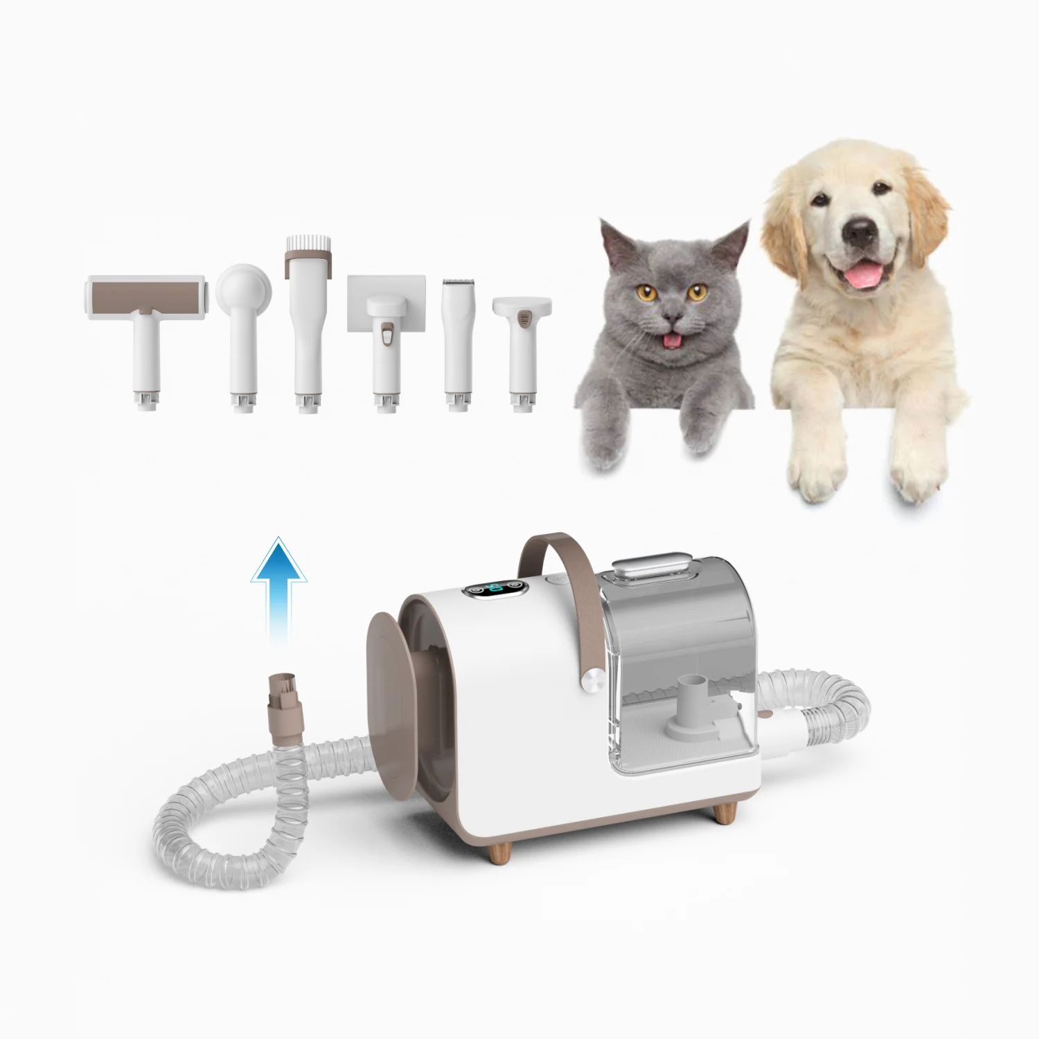 Professional pet grooming vacuum dog cat pet hair trimmer with 6 grooming tools