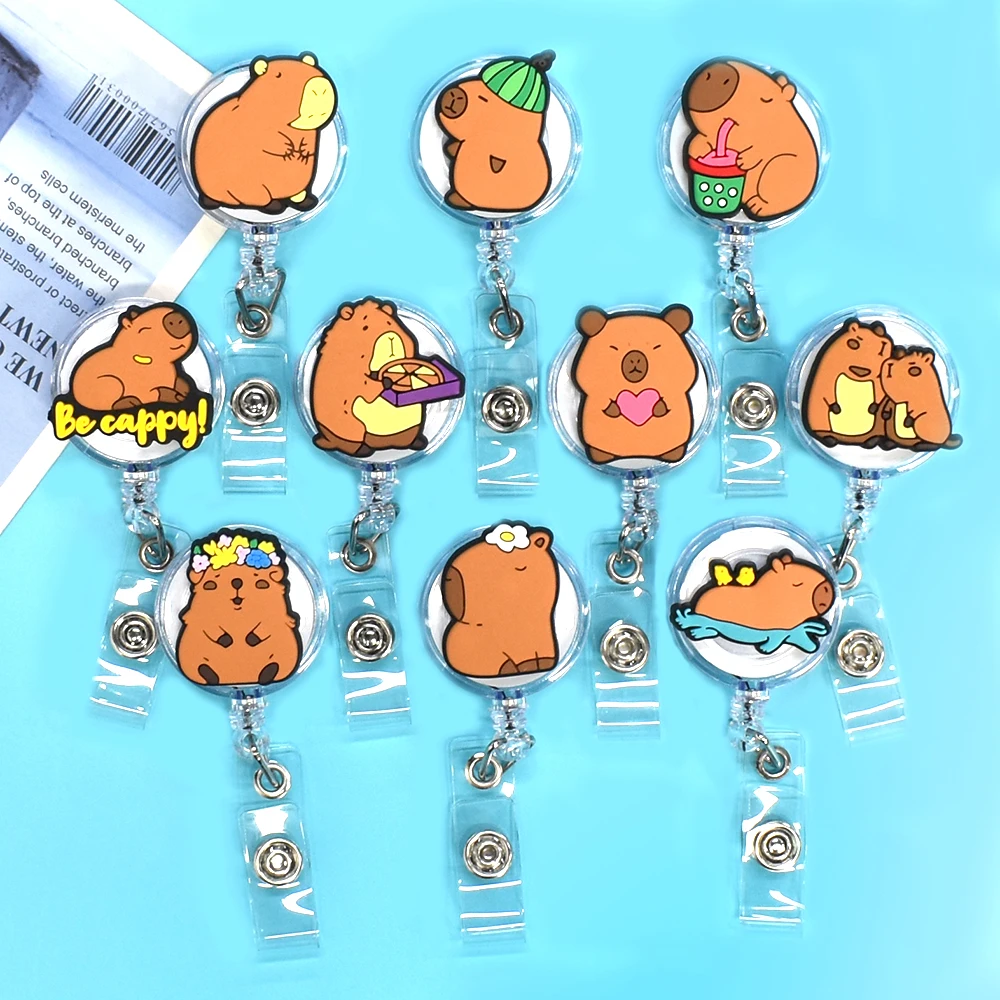 1 шт., забавный коричневый значок из ПВХ в виде животного, различные знаки капибара, значок с зажимом для врачей, медсестер, студентов, реальные подарки