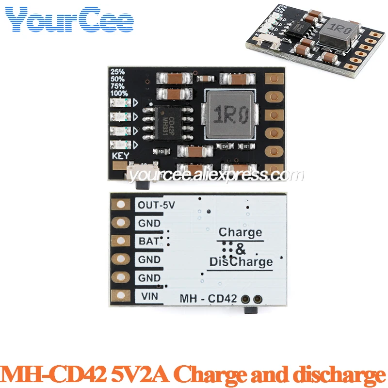 10pcs/1pc MH-CD42 CD42 DC 5V 2.1A Mobile Power Diy Module 3.7/4.2V Charge/Discharge(boost)/battery protection/indicator Board